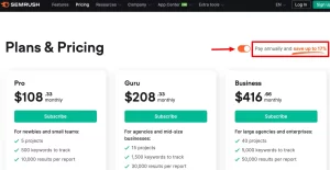 Semrush-Pricing-Plans-with-Discount Coupon