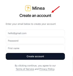 Create-an-account-Minea