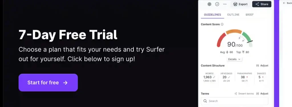 Surfer-SEO Free Trial